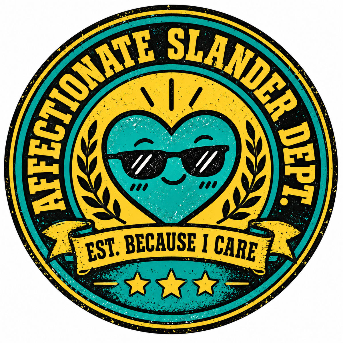 Affectionate Slander Dept. badge design