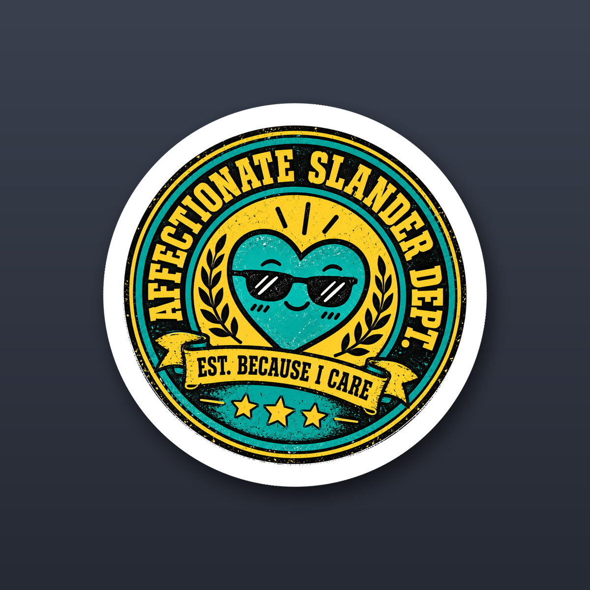 Affectionate Slander Dept. round sticker