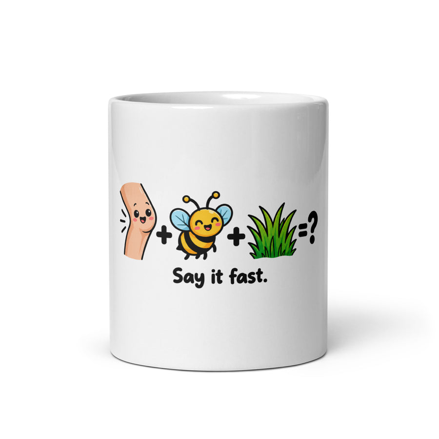 Knees + Bee + Turf = ? Mug | Say It Fast